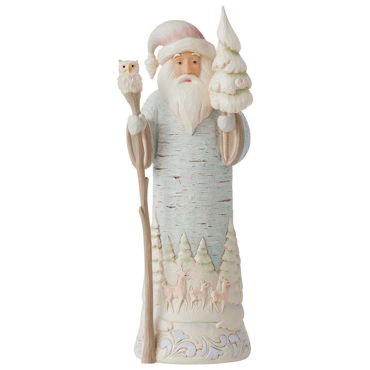 White Woodland Birch Santa Jim Shore Figure