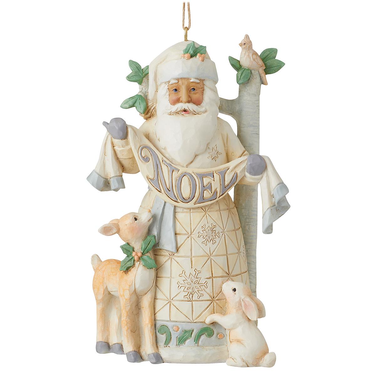 White Woodland Santa Noel Jim Shore Ornament