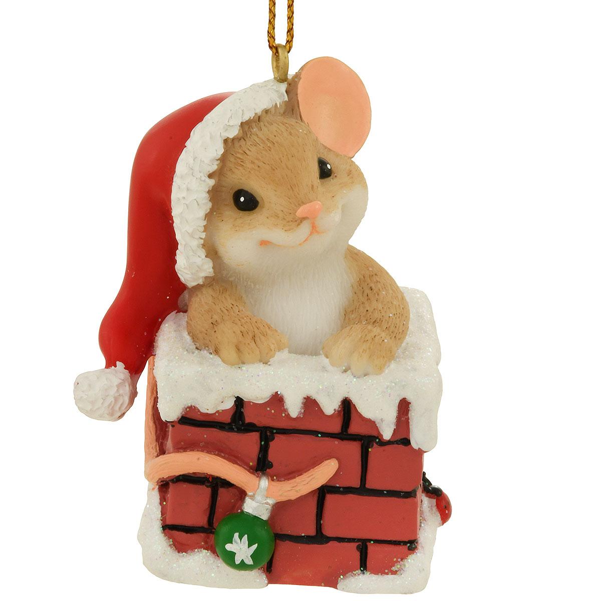 Mouse In Chimney Charming Tails Ornament