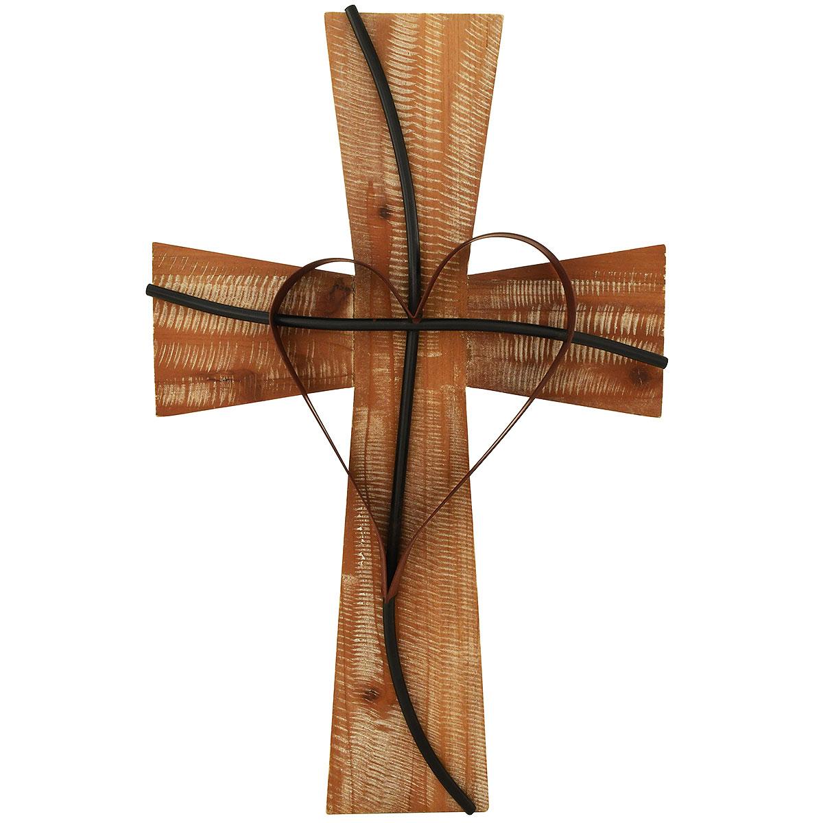 Wood And Metal Wall Décor Cross