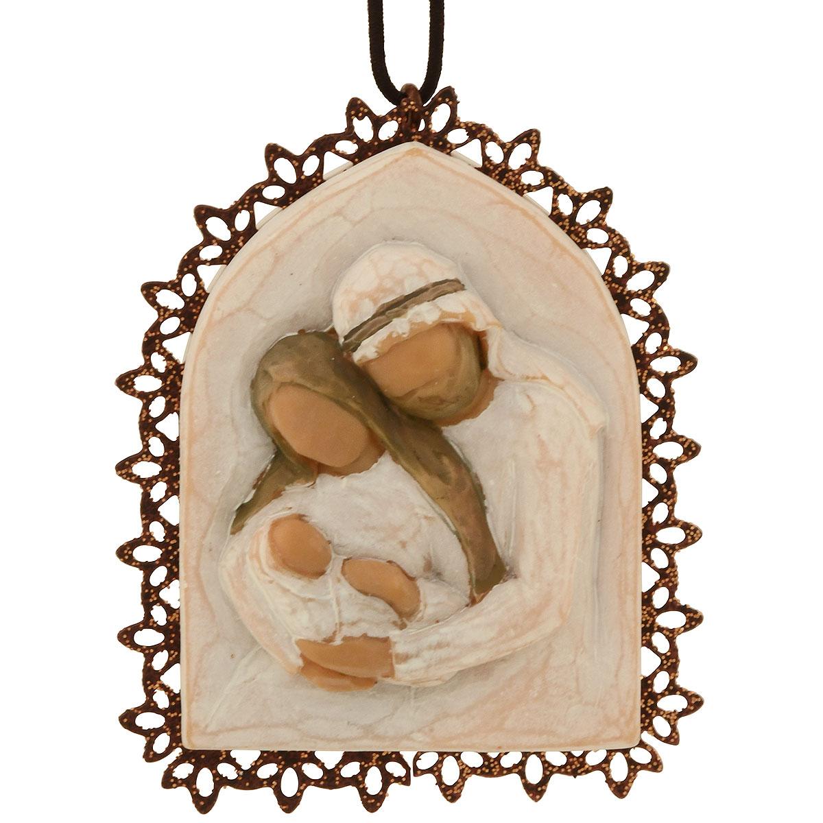 Holy Family Metal Edged Willow Tree Ornament
