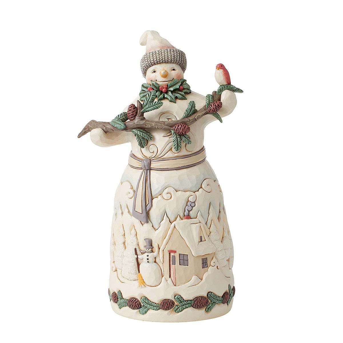 Snowman With Pine Garland Jim Shore