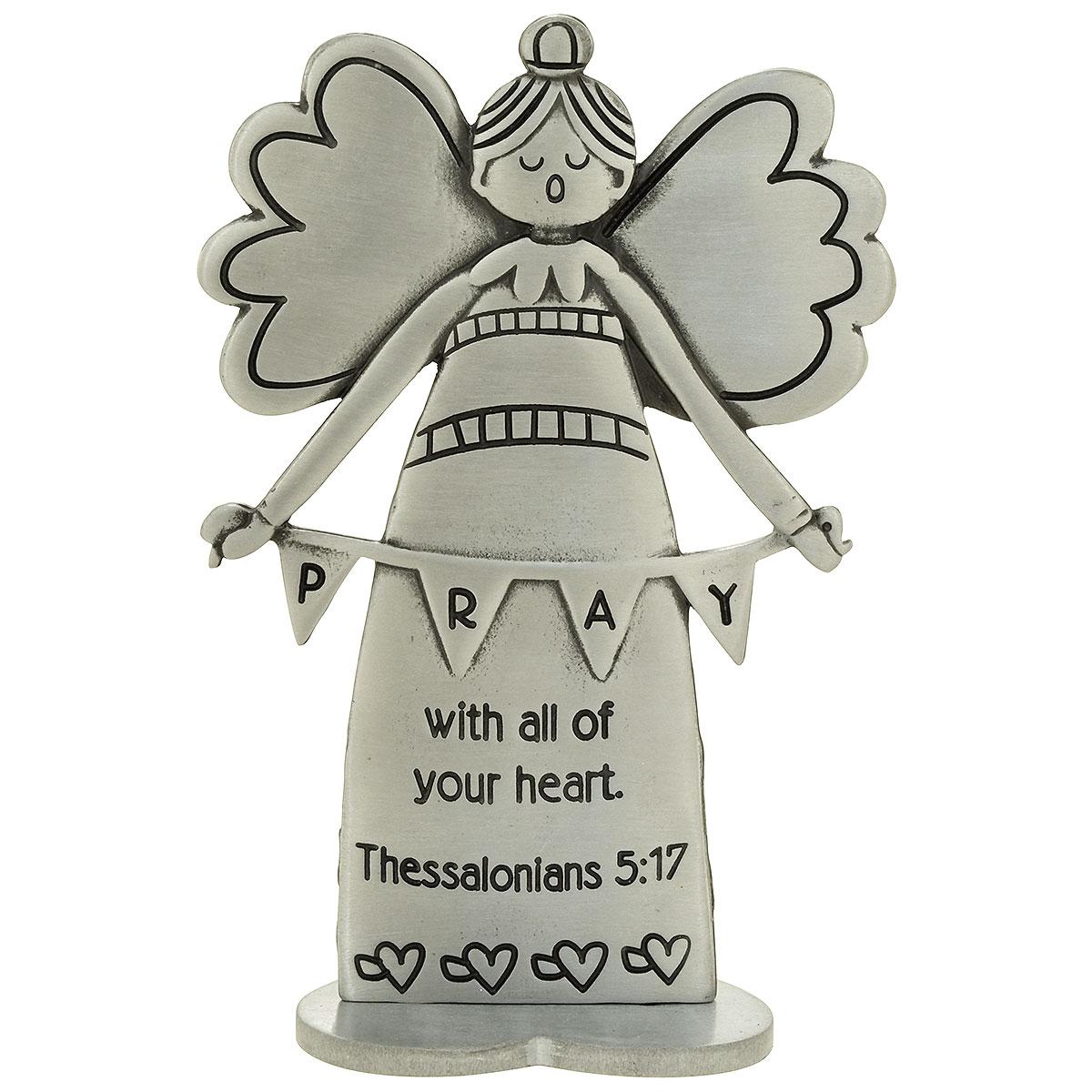 Pray Angel Figurine With Flag