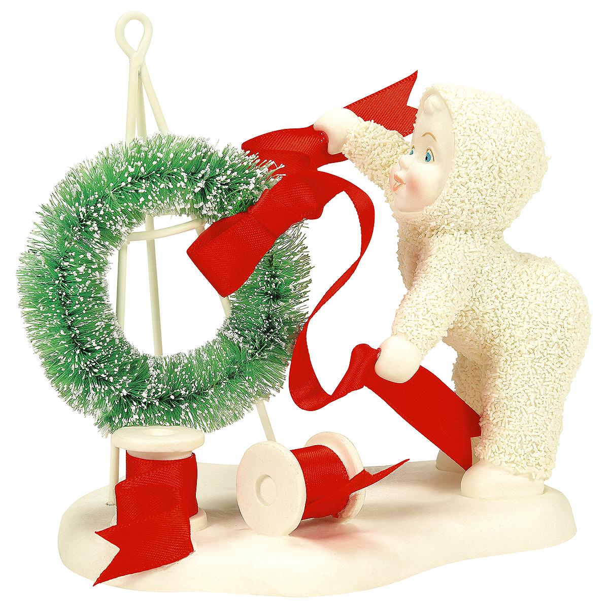 A Wreath For Santa Snowbaby Figurine