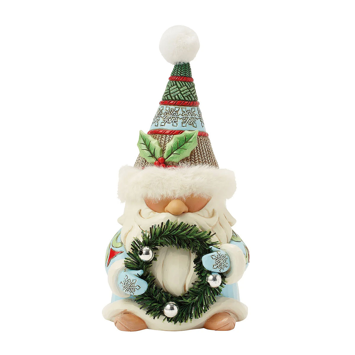 Gnome With Wreath And Fur Hat JS