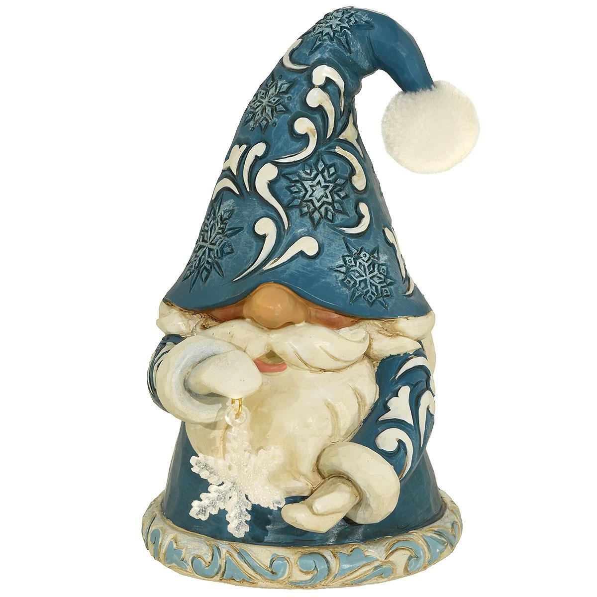 Gnome Holding Snowflake Figure