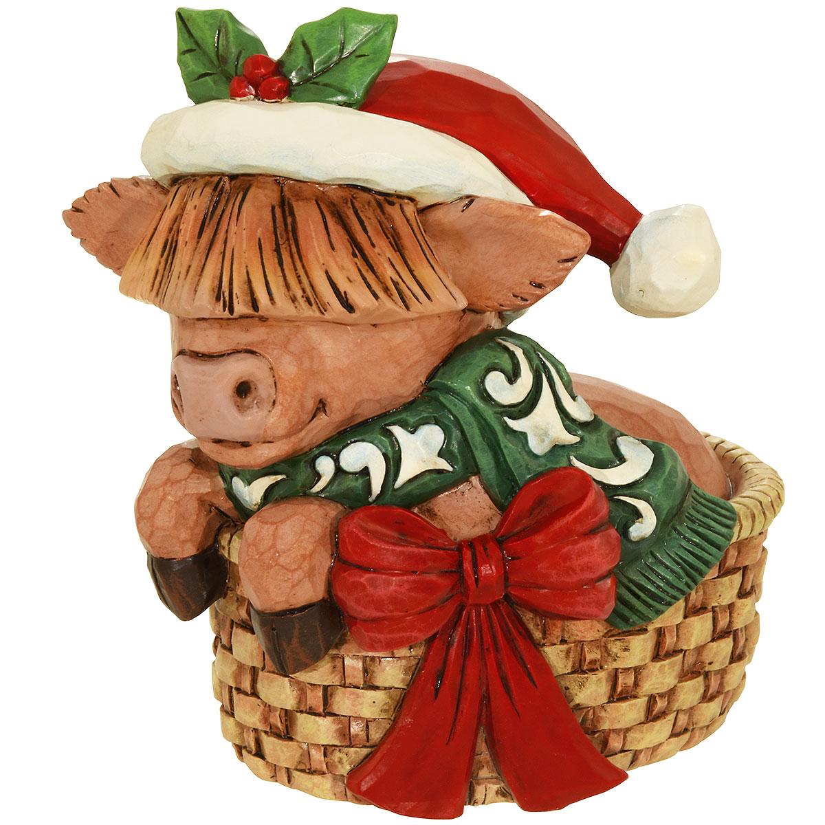 Highland Cow Basket Mini Jim Shore
