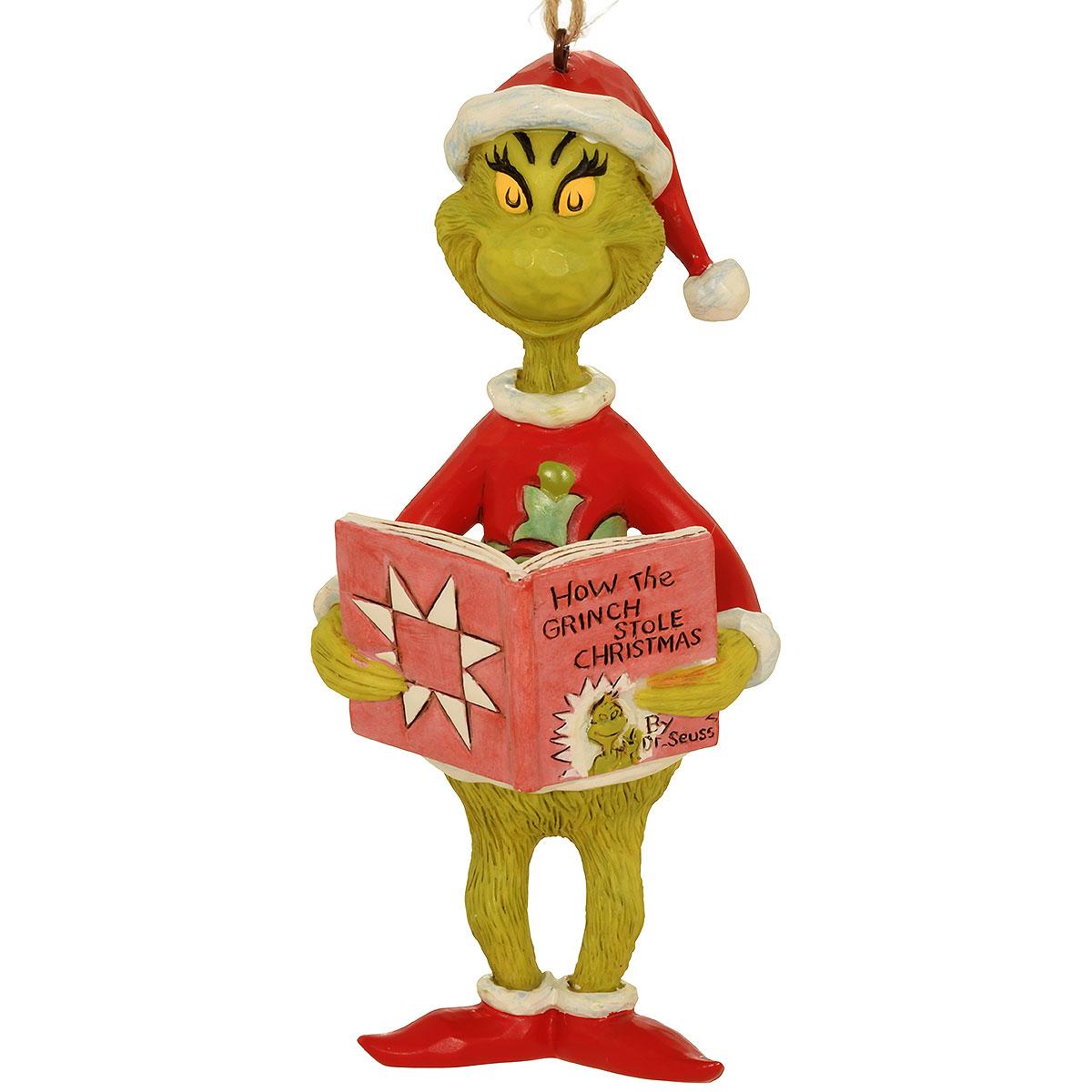 Grinch With Book Jim Shore Ornament