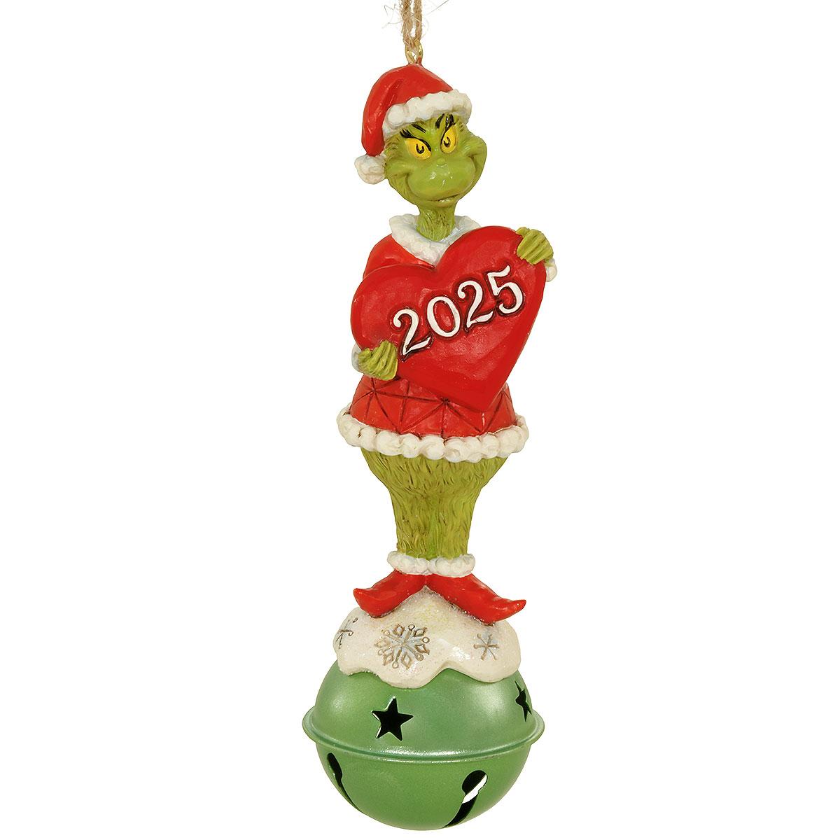 Grinch On Bell Dated 2025 Ornament