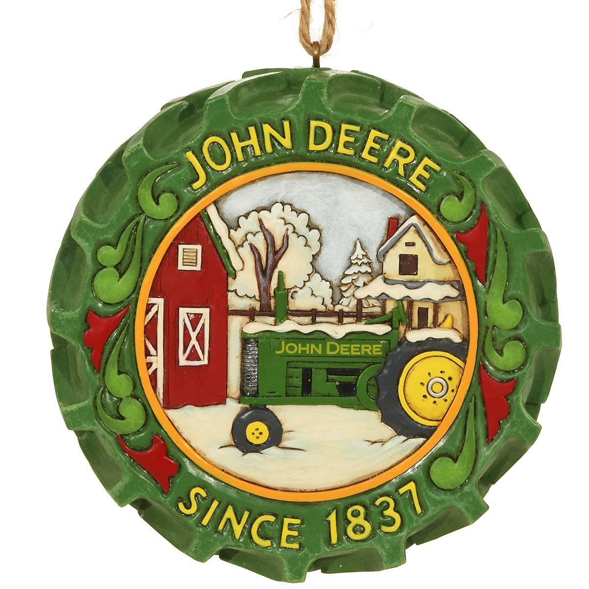 Tractor Scene John Deer Ornament