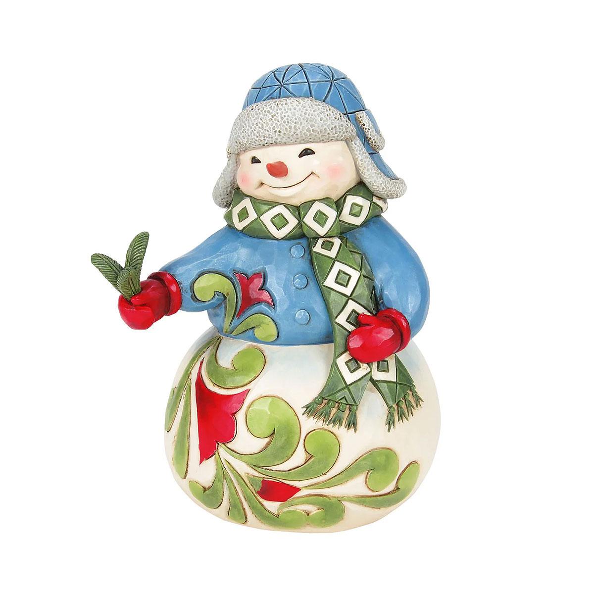 Snowman With Evergreen Sprig