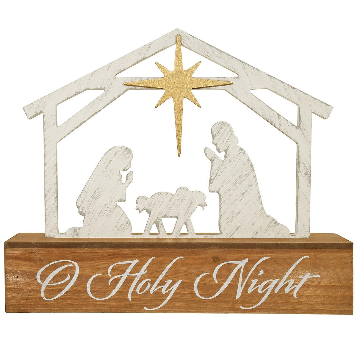 Holy Night Wood Nativity Scene