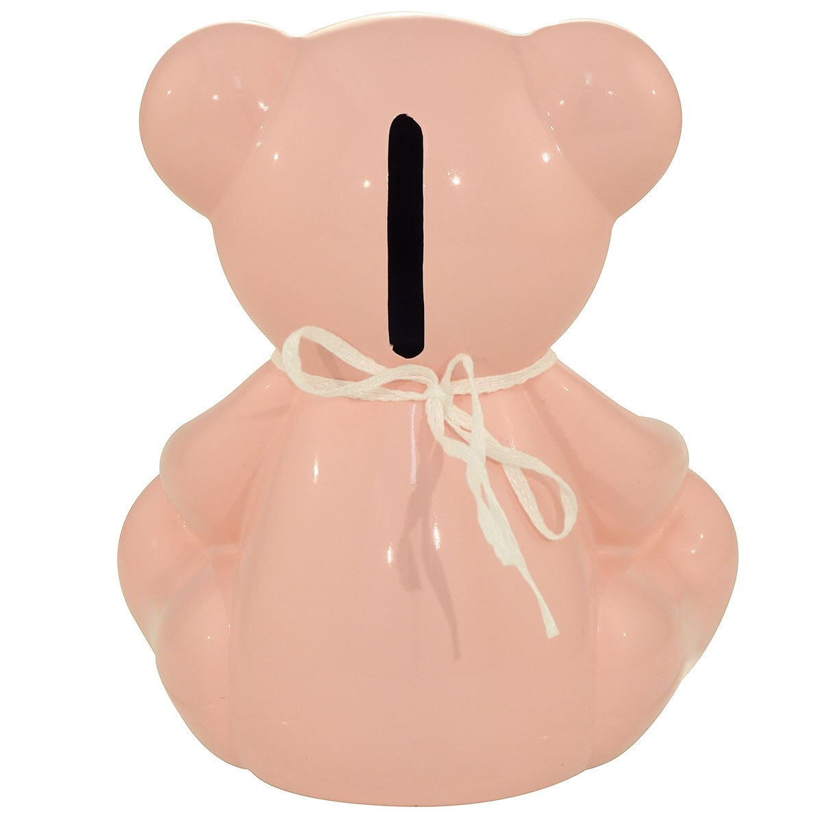 Pink Bear Bank With Cross Charm