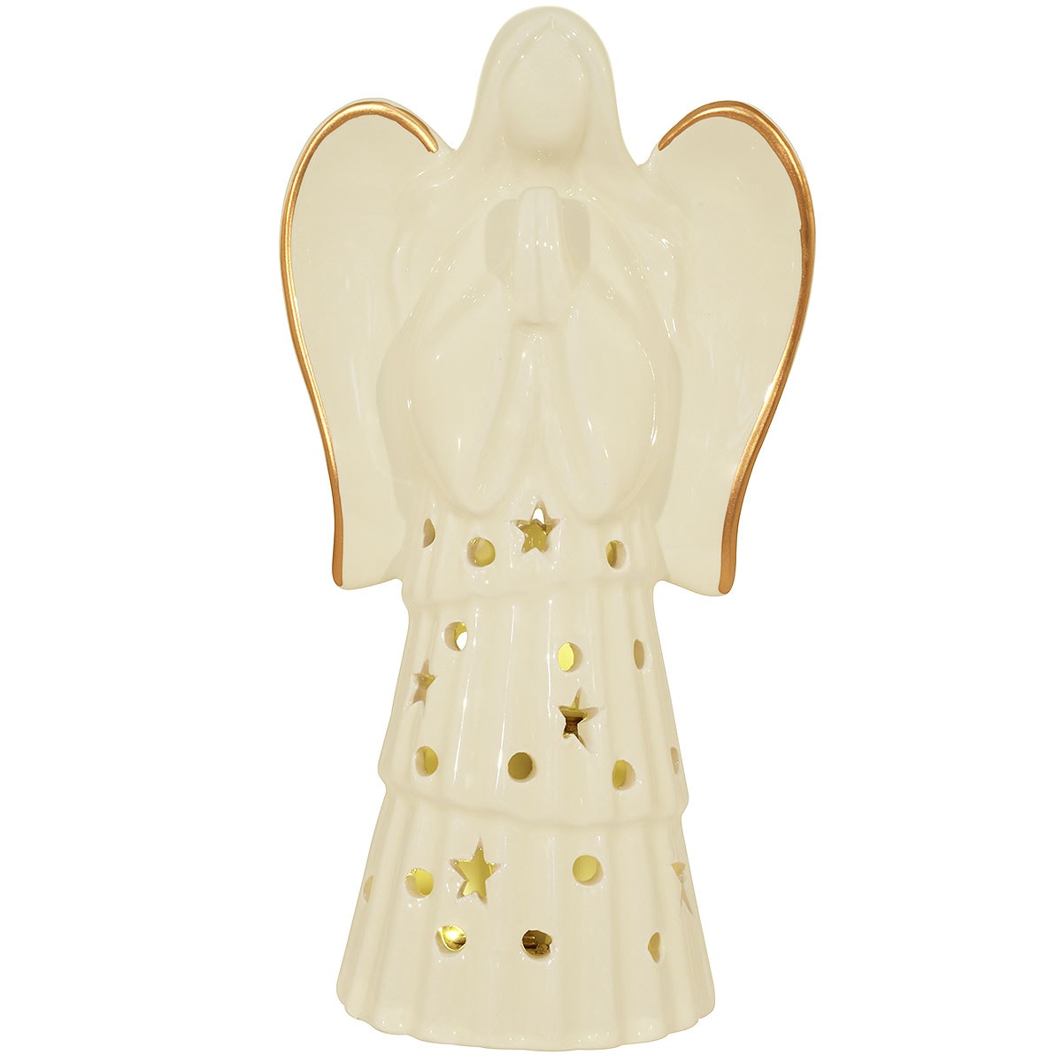 LED Ivory And Gold Ceramic Angel