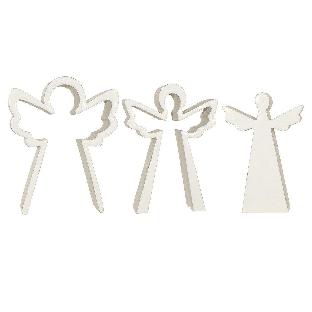 Nesting Angel White Enamel Wood Set