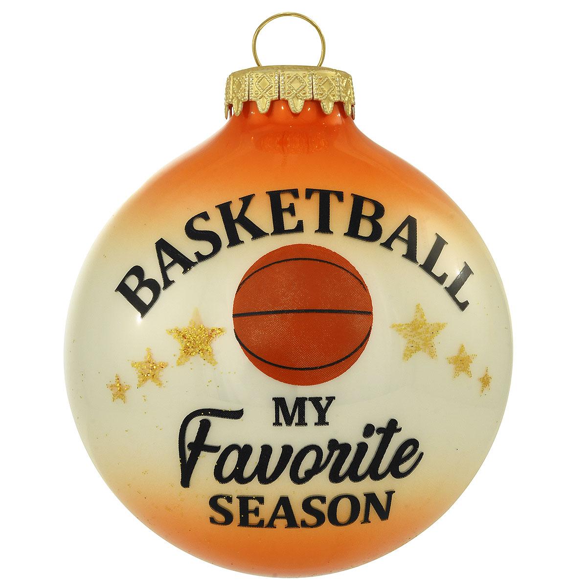 Love Basketball Season Glass Ornament