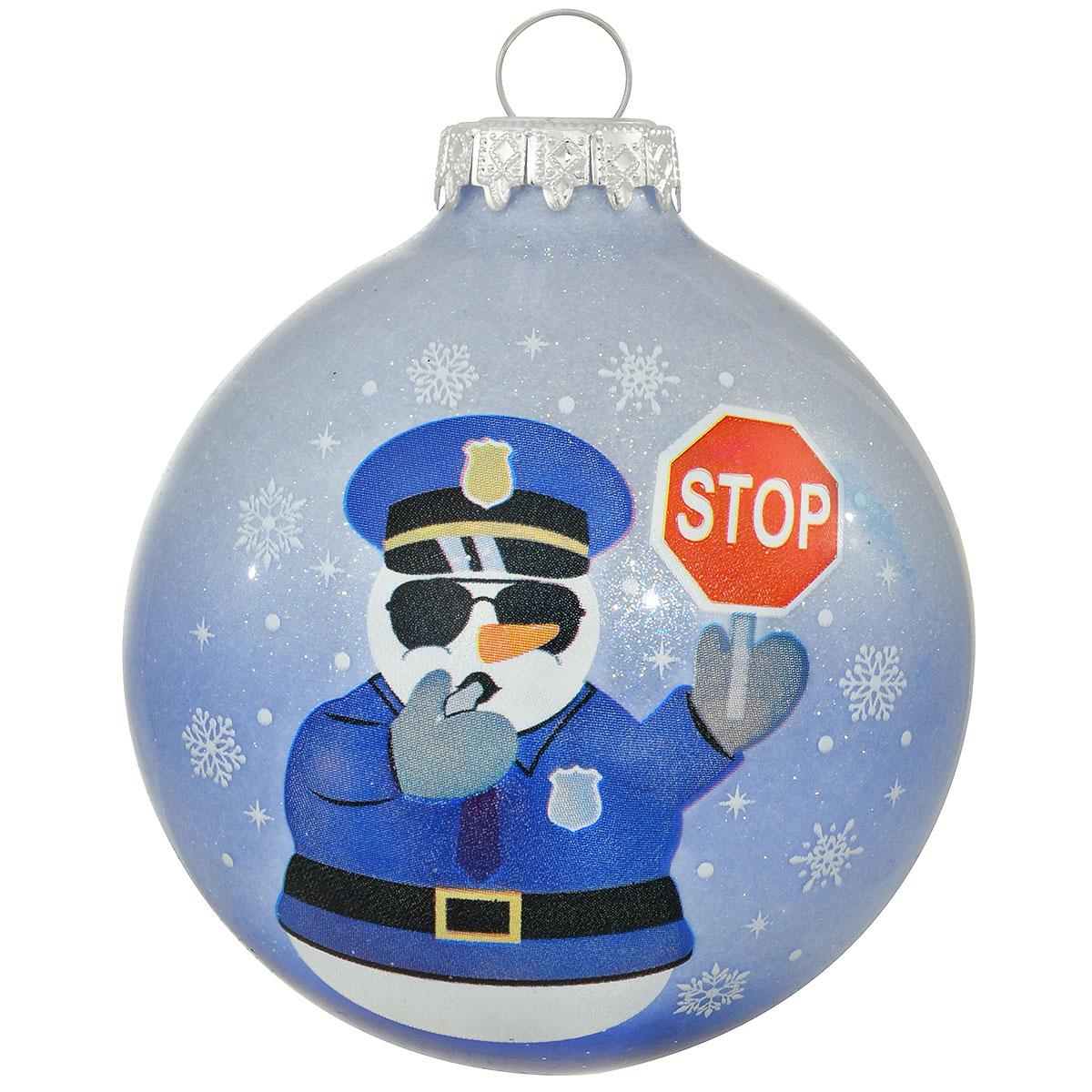 Snowman Police Officer Ornament