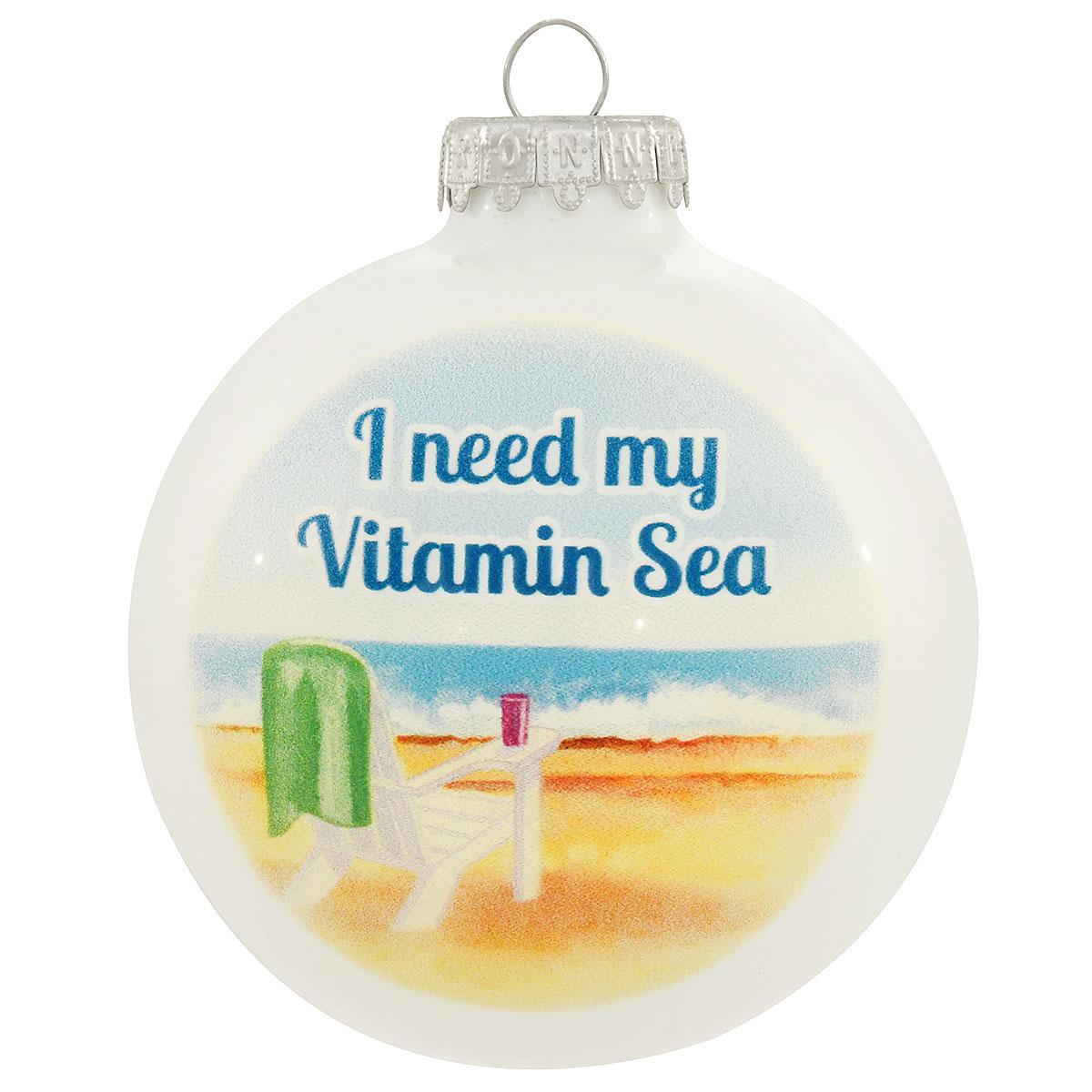 Vitamin Sea White Enamel Ornament