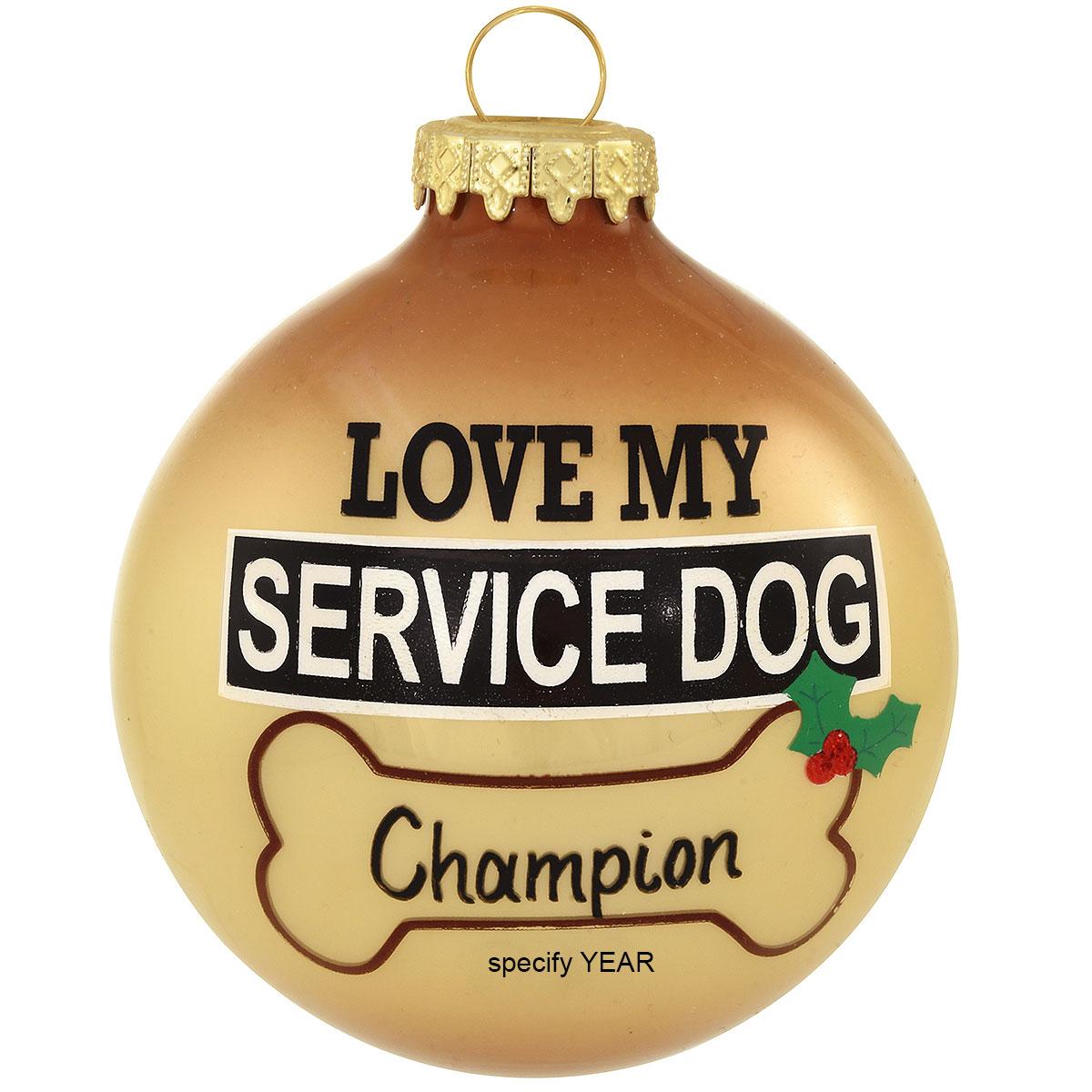 Love My Service Dog Ornament