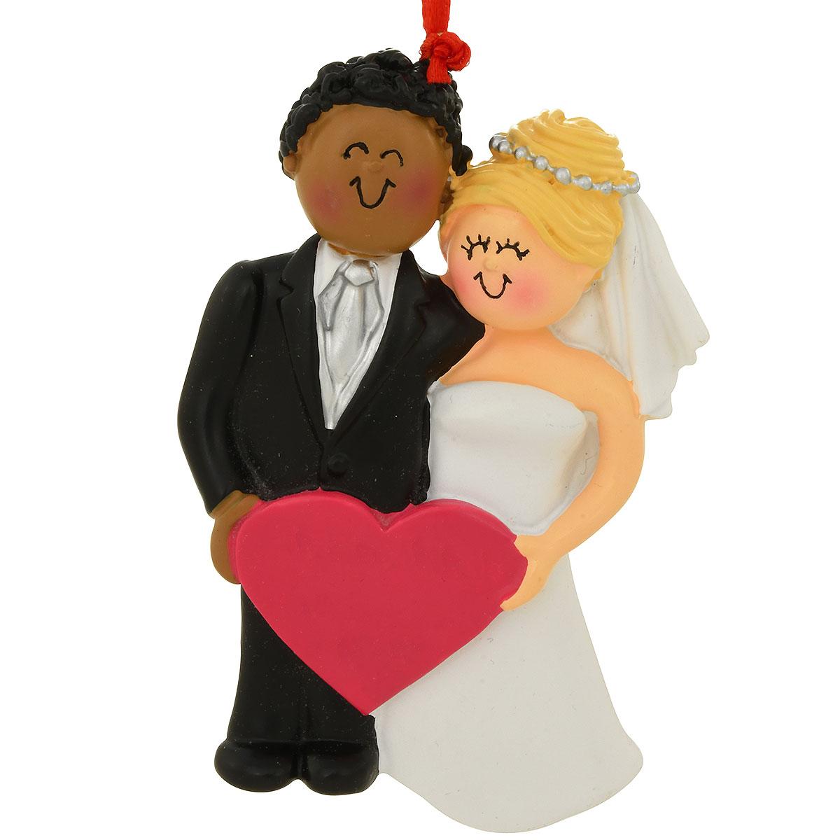 Biracial Wedding Couple Ornament