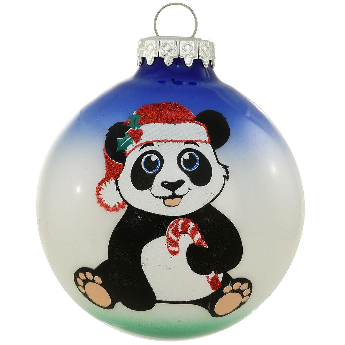 Little Panda Glass Ornament
