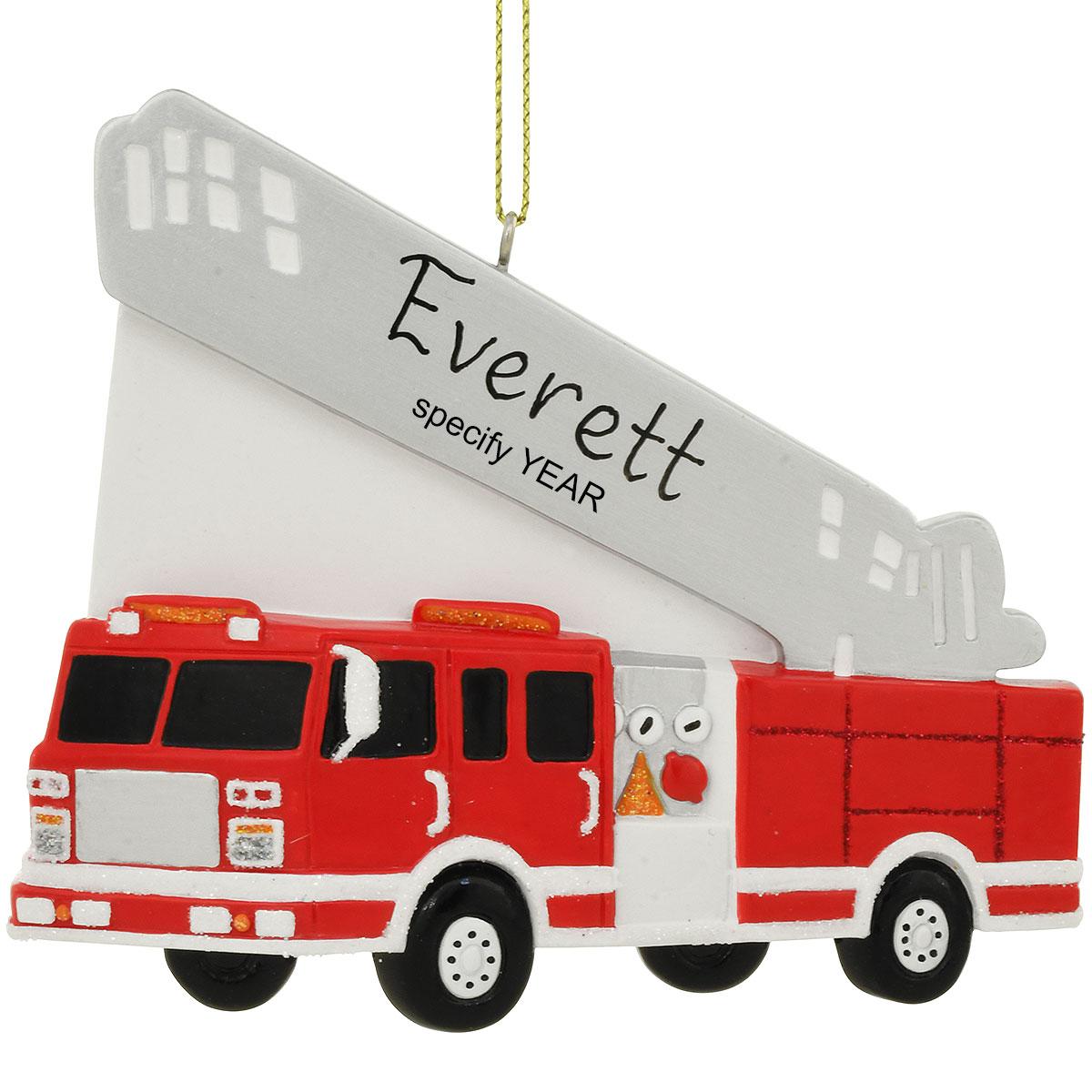 Personalized Fire Truck Ornament