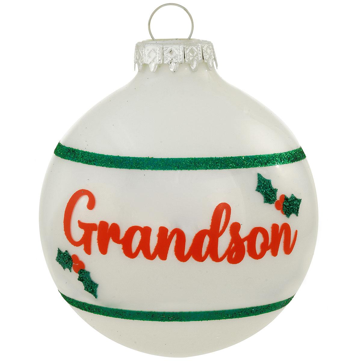 Grandson Glass Ornament