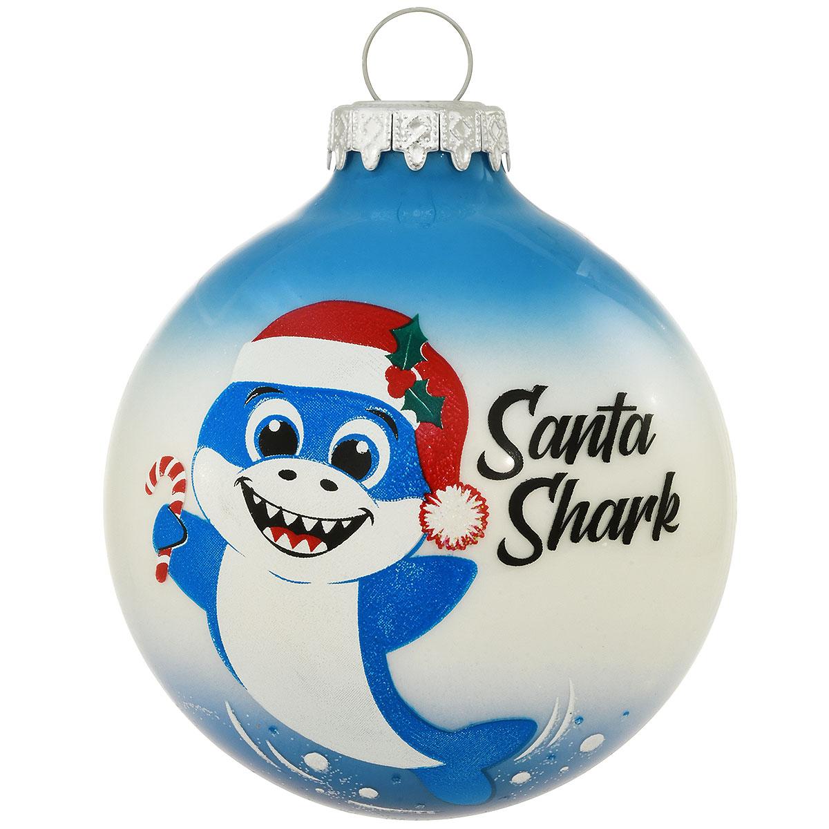 Personalized Santa Shark 3-Tone Gla