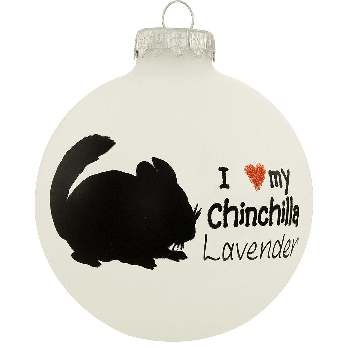 Love My Chinchilla Glass Ornament