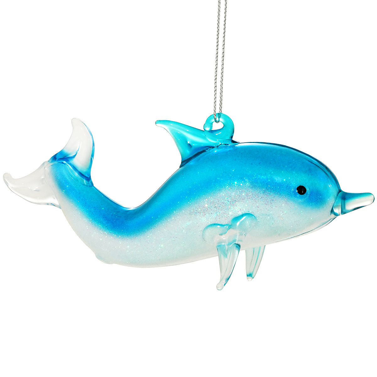 Dolphin 2.25 Inch Glass Ornament