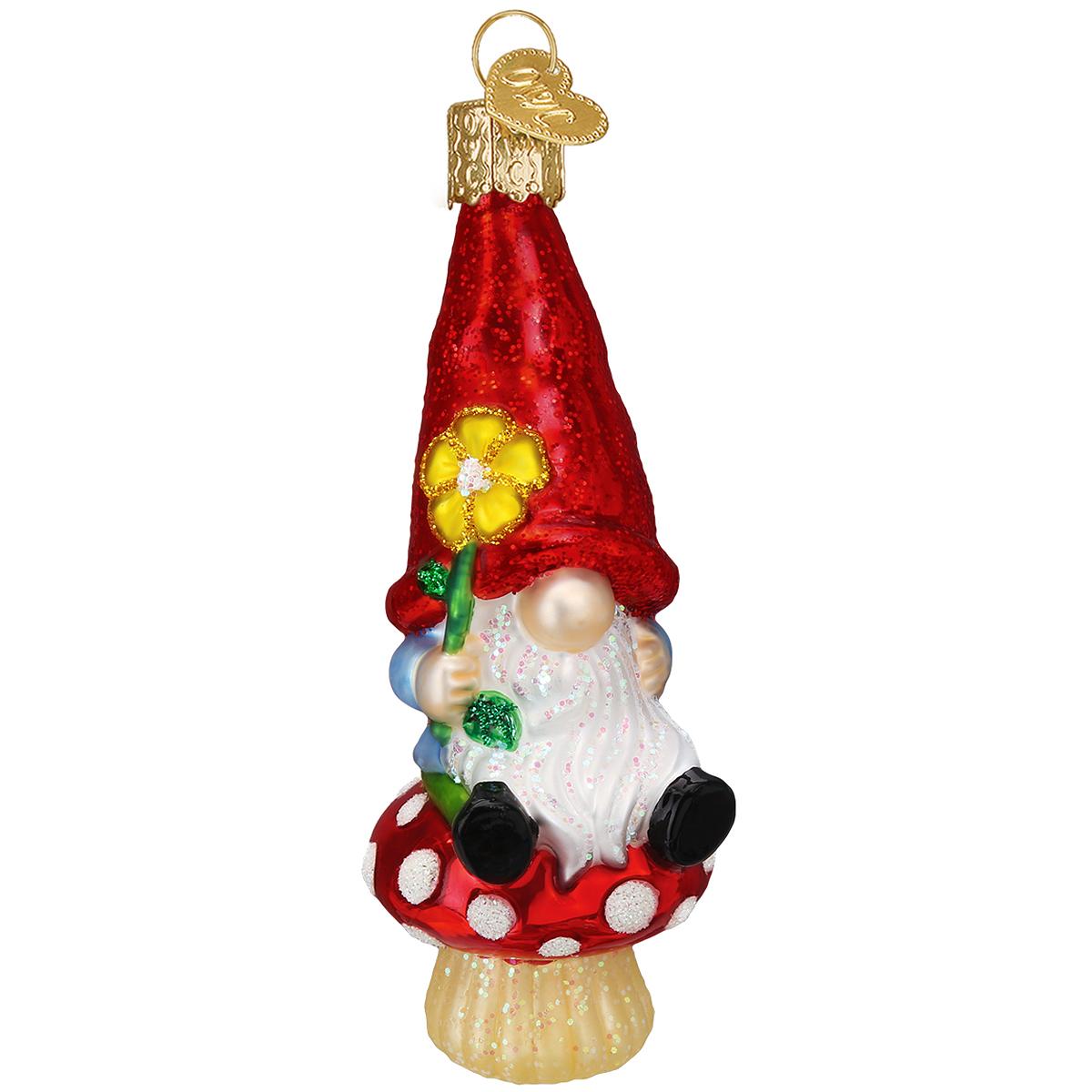 Garden Gnome Glass Ornament