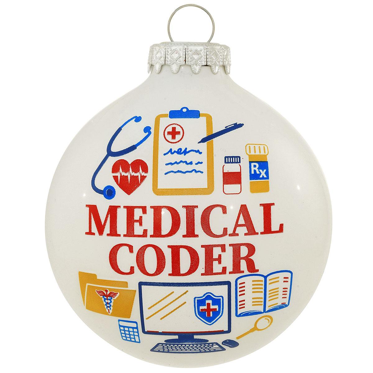 Medical Coder 3 Inch Glass Ornament