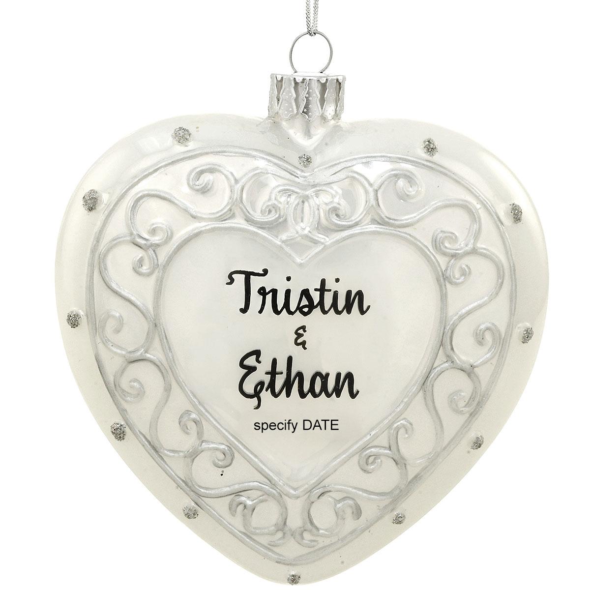 Personalized Heart Glass Ornament