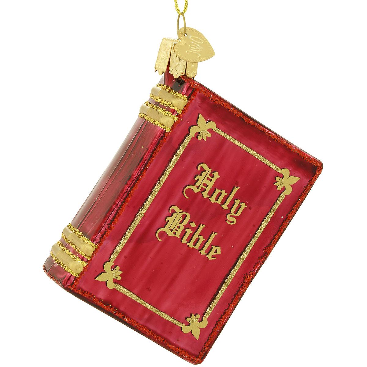 Red Bible Glass Ornament