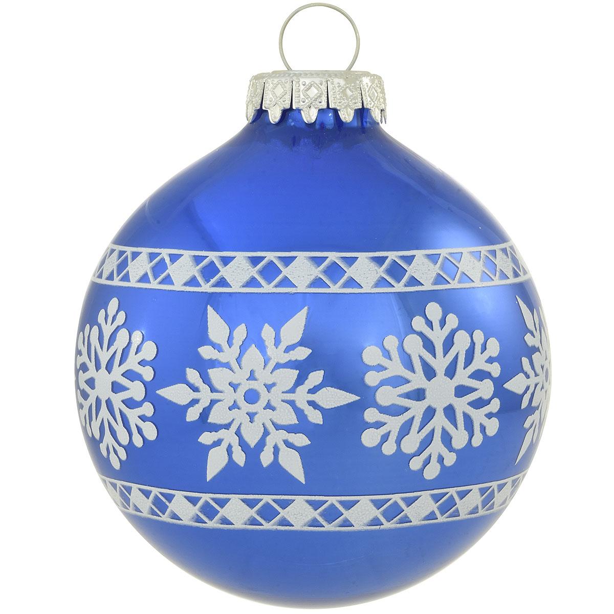 Snowflakes Blue Glass Ornament