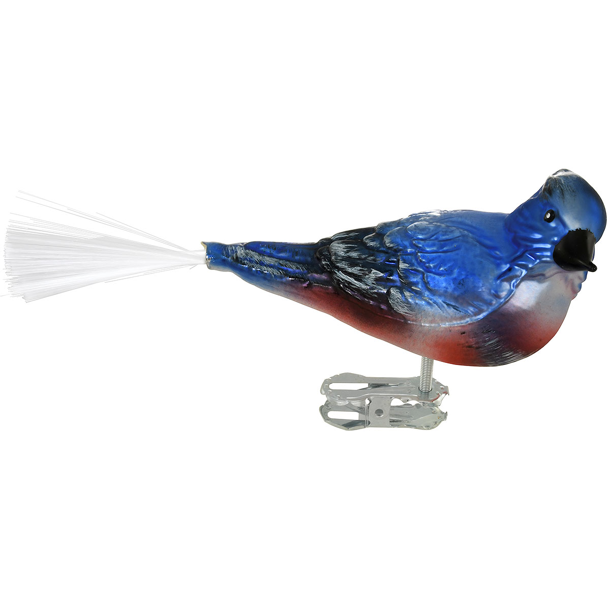 Blue Bird Glass Clip-On Ornament