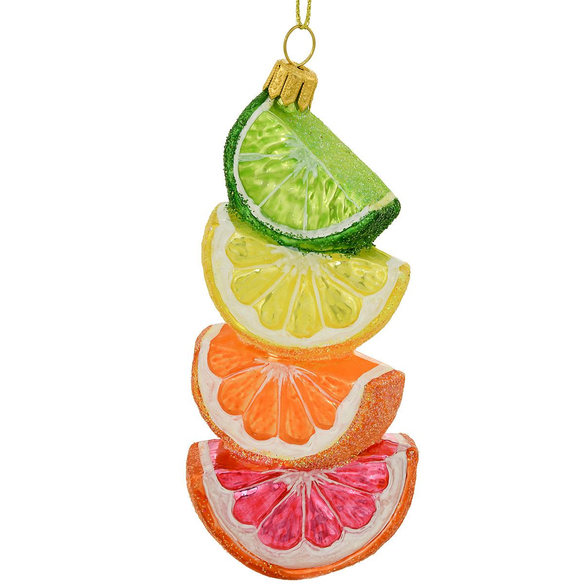 Citrus Slices Glass Ornament