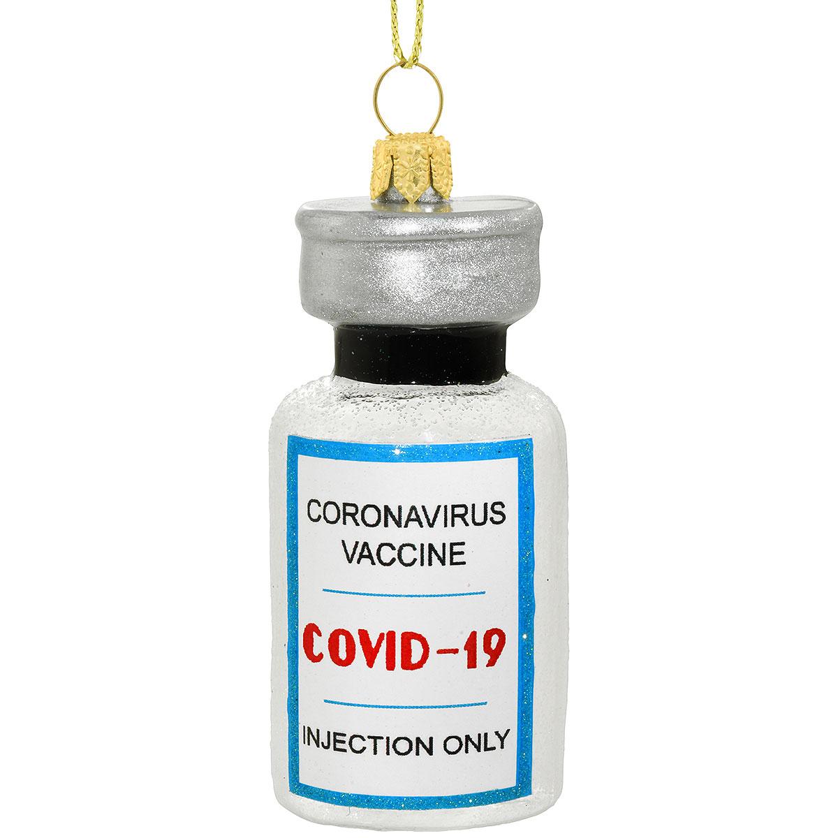 Coronavirus Vaccine Glass Ornament