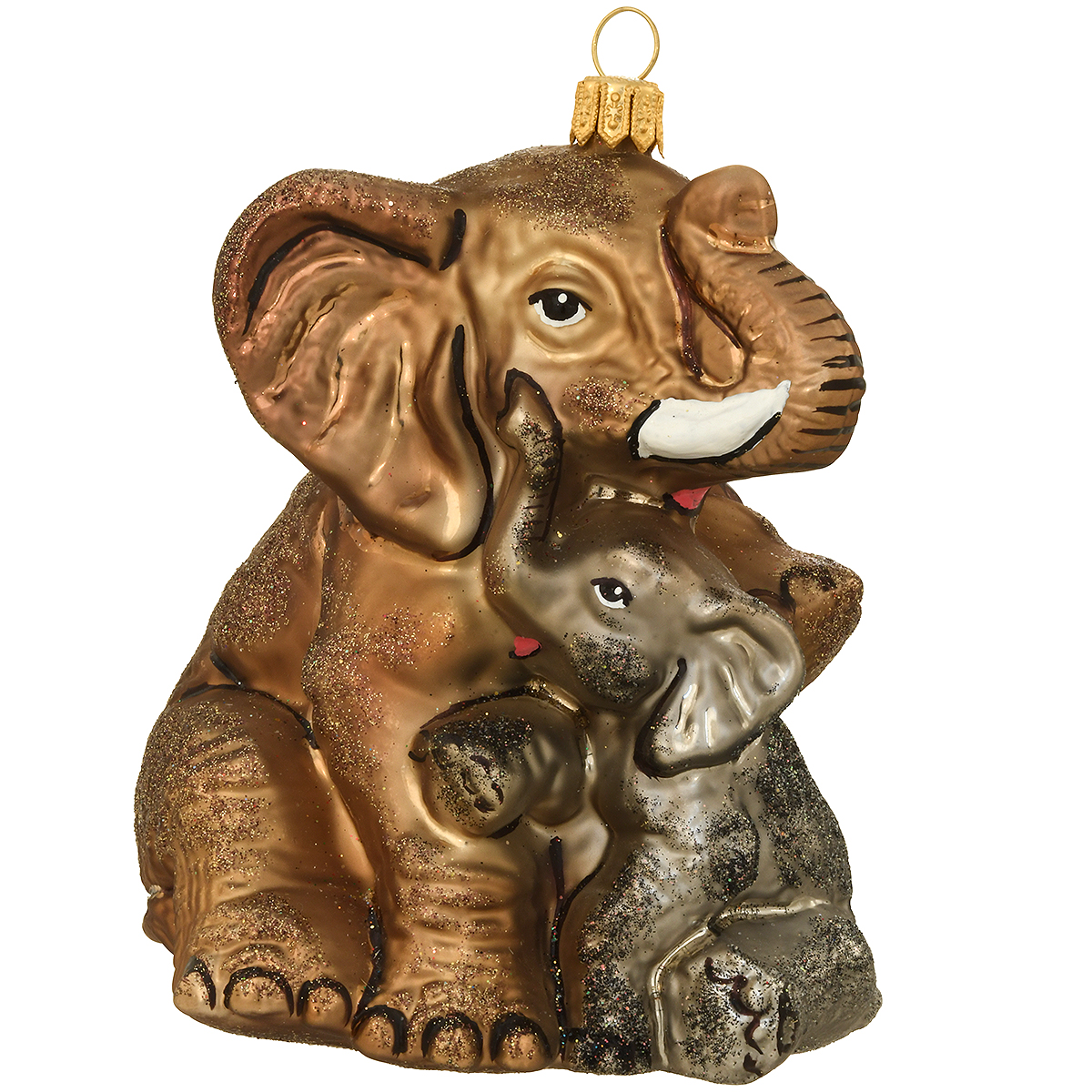 Sitting Elephants 4 Inch Ornament