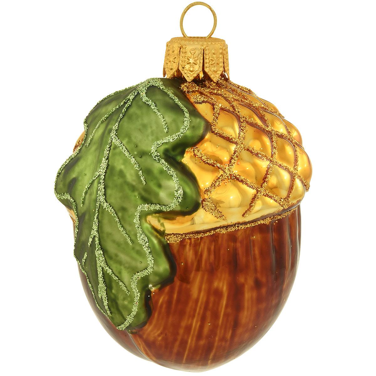 Acorn With Gold Glitter Ornament