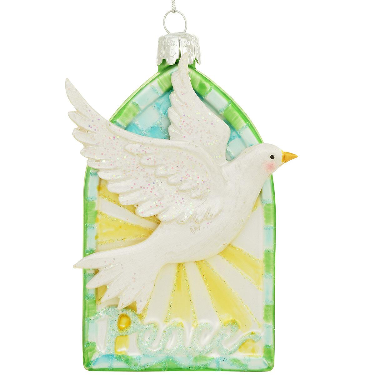 Dove Of Peace Glass Ornament