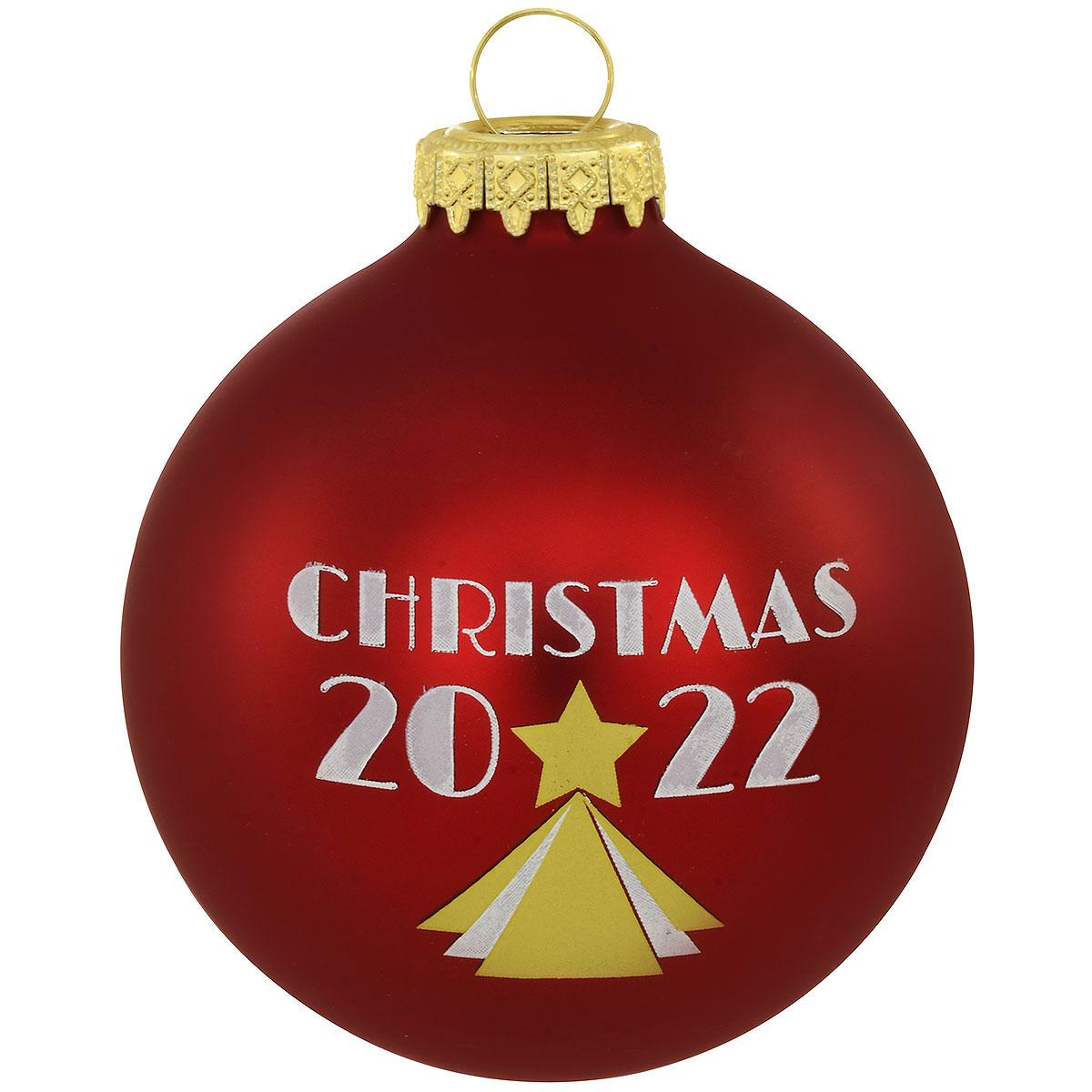 Christmas 2022 Burgundy Glass Ornament