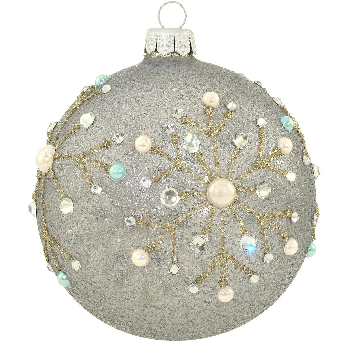 Snowflakes On Ball 4 Inch Ornament