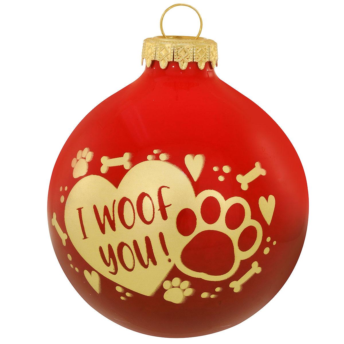 I Woof You Glass Ornament