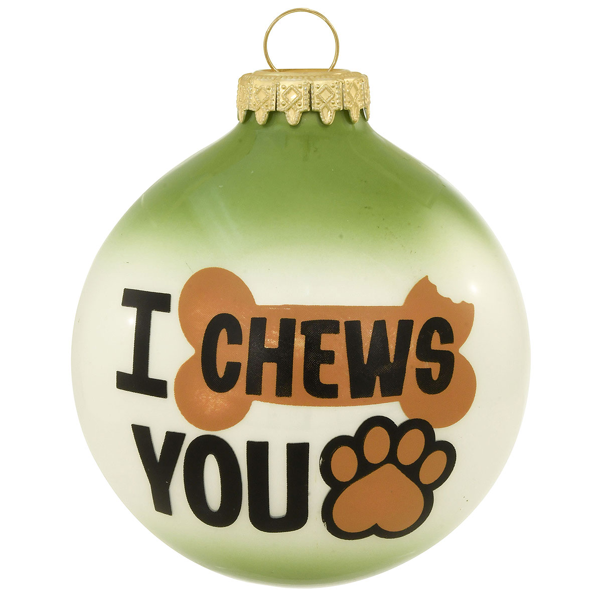 I Chews You Glass Ornament