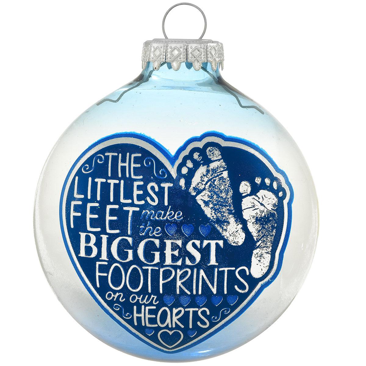 The Littlest Feet Glass Ornament