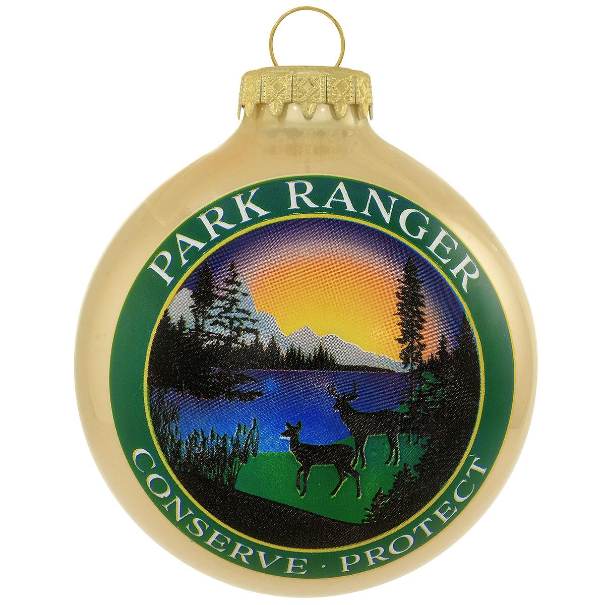 Park Ranger Glass Ornament