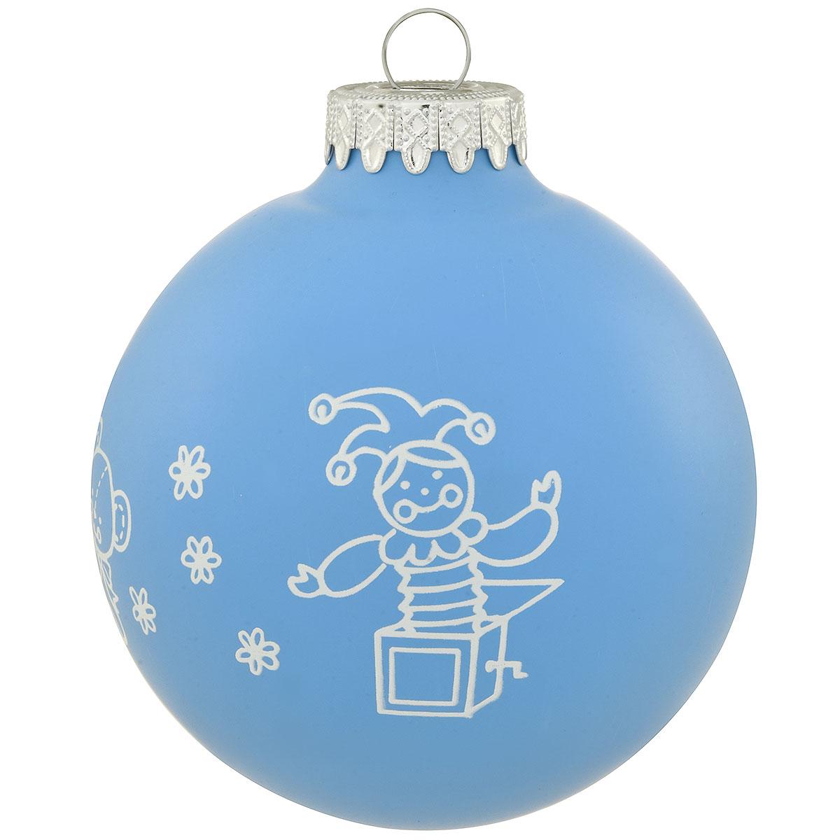 Blue Baby's First Christmas 2023 Glass Ornament Alternate View