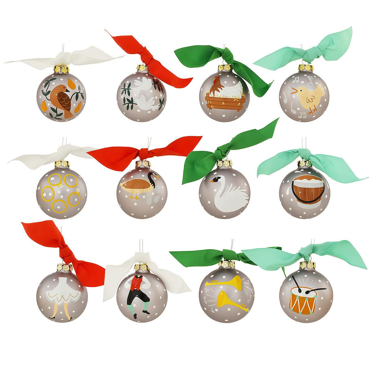 12 Days Of Christmas Ornament Set