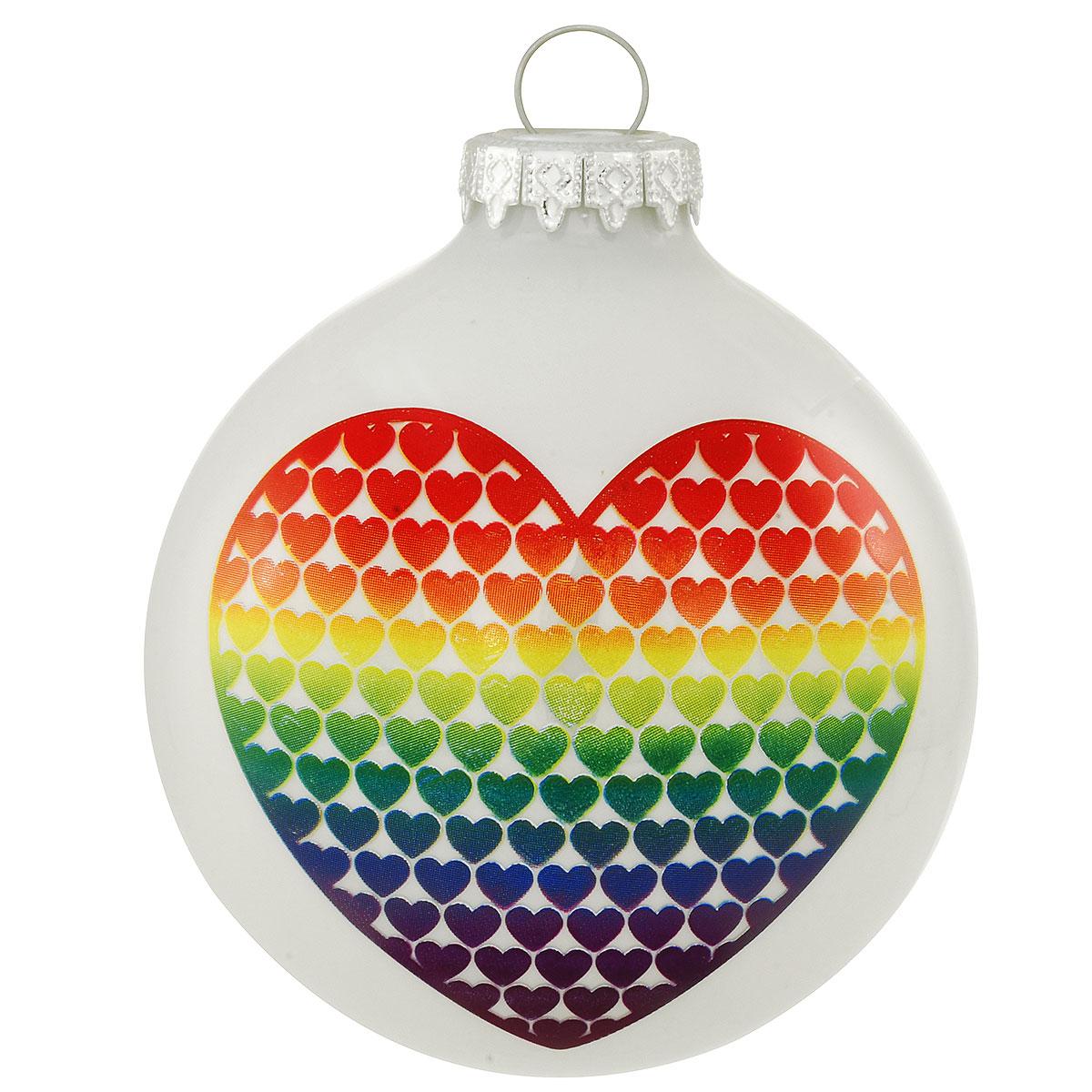 Rainbow Pop Heart 3" Ornament